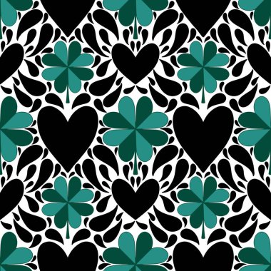 Sevgililer Günü 'nde kağıt, kumaş, çarşaf, çocuk giysisi baskısı, kutlama ambalajı ve parti aksesuarları için kusursuz bir desen. Yüksek kaliteli illüstrasyon