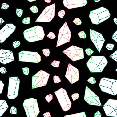 Yaz karikatürü geometrik kristaller kumaşlar ve çarşaflar için ve çocuk giysileri baskısı ve şenlikli ambalaj kağıtları ve moda tekstili. Yüksek kaliteli illüstrasyon