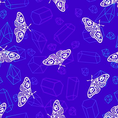 Yaz karikatürü geometrik kristaller kumaşlar ve çarşaflar için ve çocuk giysileri baskısı ve şenlikli ambalaj kağıtları ve moda tekstili. Yüksek kaliteli illüstrasyon