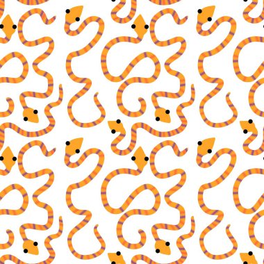 Yaz çizgi filmlerindeki kusursuz yılan desenli ambalaj kağıtları, kumaşlar, çarşaflar, çocuk giysileri baskısı ve yeni yıl, bayram ambalajları ve hayvanat bahçesi aksesuarları. Yüksek kaliteli illüstrasyon