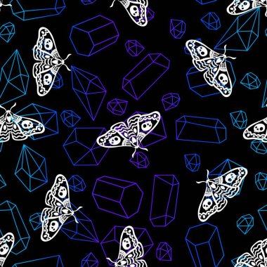 Yaz karikatürü geometrik kristaller kumaşlar ve çarşaflar için ve çocuk giysileri baskısı ve şenlikli ambalaj kağıtları ve moda tekstili. Yüksek kaliteli illüstrasyon