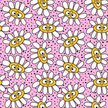 Karikatür yaz eskimiş çiçek desenleri ambalaj kağıtları, kumaşlar, çarşaflar, bahar ambalajları çocuk giysileri baskıları ve şenlikli aksesuarlar için. Yüksek kalite fotoğraf