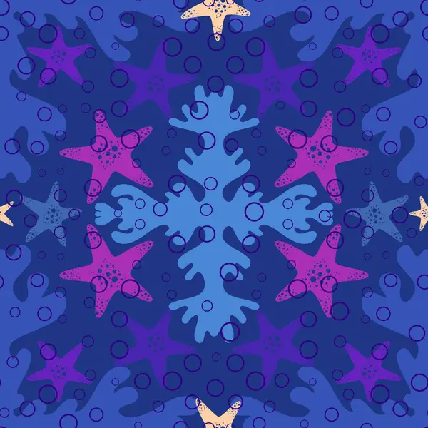 Cartoon animals seamless starfish pattern for fabrics and linens and wrapping paper and summer print and fashion textiles and kids clothes textiles. High quality illustration