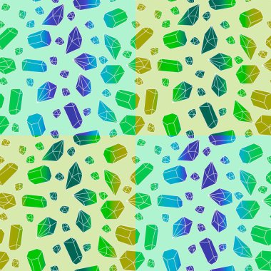 Yaz karikatürü geometrik kristaller kumaşlar ve çarşaflar için ve çocuk giysileri baskısı ve şenlikli ambalaj kağıtları ve moda tekstili. Yüksek kaliteli illüstrasyon