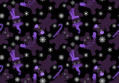 Noel hayvanları, eldivenli, şapkalı, kumaşlı, çarşaflı, yeni yıl aksesuarlı, şenlikli ambalajsız ve kış tekstil ürünlü. Yüksek kaliteli illüstrasyon