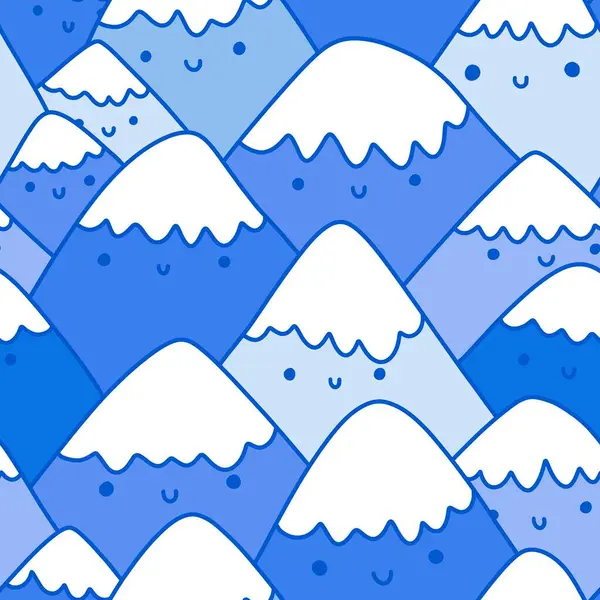 Cartoon Mountain Seamless Vocational Pattern Wrapping Paper Fabrics Kids Clothes Stock Photo