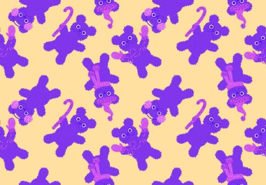 Noel hayvanları, eldivenli, şapkalı, kumaşlı, çarşaflı, yeni yıl aksesuarlı, şenlikli ambalajsız ve kış tekstil ürünlü. Yüksek kaliteli illüstrasyon