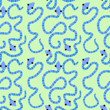 Yaz çizgi filmlerindeki kusursuz yılan desenli ambalaj kağıtları, kumaşlar, çarşaflar, çocuk giysileri baskısı ve yeni yıl, bayram ambalajları ve hayvanat bahçesi aksesuarları. Yüksek kaliteli illüstrasyon