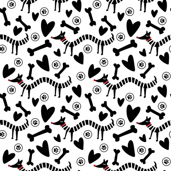 Cartoon animals seamless dogs pattern for wrapping paper and fabrics and linens and kids clothes print and festive packaging and summer accessories. High quality illustration