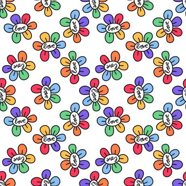 Kumaşlar, çarşaflar, ambalaj kağıtları ve yaz partisi aksesuarları için soyut çizimsiz lgbtq gökkuşağı deseni. Yüksek kaliteli illüstrasyon