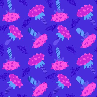 Çizgi filmlerdeki sonbahar hasadı, kafatası desenli, kağıt, kumaş, çarşaf, çocuk baskısı, şenlikli paketleme ve aksesuarlı kusursuz Cadılar Bayramı mantarları. Yüksek kaliteli illüstrasyon