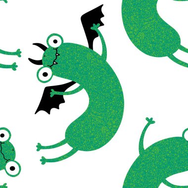 Çizgi filmlerdeki kusursuz kurbağa desenleri kağıt, kumaş, çarşaf, çocuk giysisi baskısı, şenlik ambalajı ve parti aksesuarları için. Yüksek kaliteli illüstrasyon