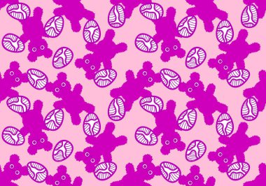 Paskalya yumurtaları ve çizgi filmlerde kağıt, kumaş, çocuk giysisi baskısı, şenlikli ambalajlar, parti aksesuarları ve bahar tekstil ürünleri için kusursuz hayvan desenleri vardır. Yüksek kaliteli illüstrasyon