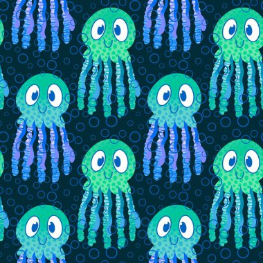 Yaz hayvanları ambalajsız ahtapot desenli ambalaj kağıdı ve çocuk kıyafetleri kumaşlar ve çarşaflar ve mayo tekstili ve menü kağıdı. Yüksek kaliteli illüstrasyon