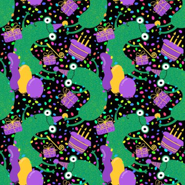 Çizgi filmlerdeki kusursuz kurbağa desenleri kağıt, kumaş, çarşaf, çocuk giysisi baskısı, şenlik ambalajı ve parti aksesuarları için. Yüksek kaliteli illüstrasyon