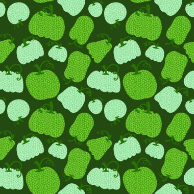 Cadılar Bayramı balkabakları kağıt, kumaş, çarşaf, çocuk giysisi baskısı, şenlik ambalajı ve sonbahar partisi aksesuarları için kusursuz canavar desenleri. Yüksek kaliteli illüstrasyon