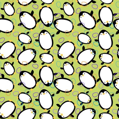 Bahar Paskalya hayvanları, kağıt, kumaş ve çarşaf sarmak için kusursuz penguen ve yumurta desenleri ve çocuk giysileri baskısı ve parti aksesuarları ve şenlikli ambalajlar. Yüksek kaliteli illüstrasyon