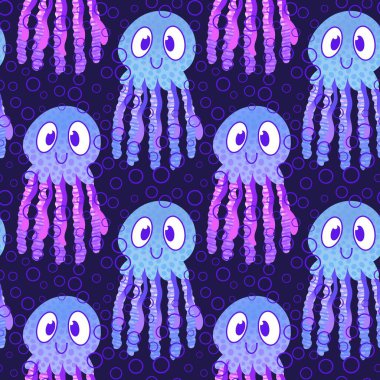 Yaz hayvanları ambalajsız ahtapot desenli ambalaj kağıdı ve çocuk kıyafetleri kumaşlar ve çarşaflar ve mayo tekstili ve menü kağıdı. Yüksek kaliteli illüstrasyon