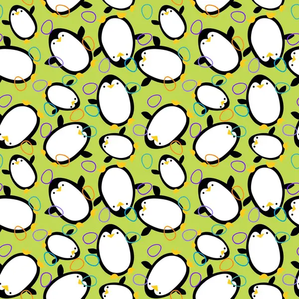 Lente Pasen Dieren Naadloze Pinguïn Eieren Patroon Voor Het Inpakken — Stockfoto