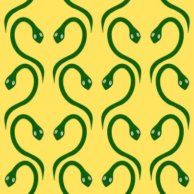 Noel çizgi filmlerindeki kusursuz yılan desenleri. Yeni yıl ambalaj kağıtları, kumaşlar, çarşaflar, çocuk giysileri baskıları ve şenlikli ambalajlar için. Yüksek kaliteli illüstrasyon