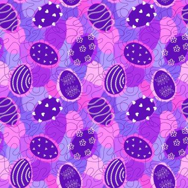 Duvar kağıtları, kumaşlar, tekstil ve ambalajlar, hediyeler ve kartlar için yumurtaları olan paskalya pürüzsüz deseni. 