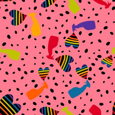 Lgbt yaz baskısı, ambalaj kağıdı, kumaş, çarşaf, moda tekstili ve parti aksesuarları için kusursuz desen. Yüksek kaliteli illüstrasyon