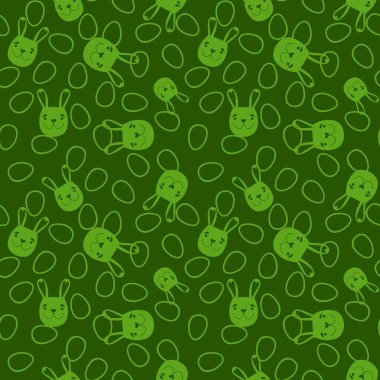 Paskalya hayvanlarının tavşanları kağıt, kumaş ve çarşaf sarmak için kusursuz tavşan desenleri ve çocuk giysileri baskısı ve şenlikli ambalajlar ve parti aksesuarları. Yüksek kaliteli illüstrasyon