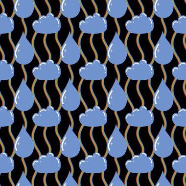 Gökkuşağı ve bulutsuz çizgi film lgbt gurur yaz şablonu kağıt, kumaş, çarşaf, kıyafet baskısı, şenlik ambalajı ve parti aksesuarları. Yüksek kaliteli illüstrasyon