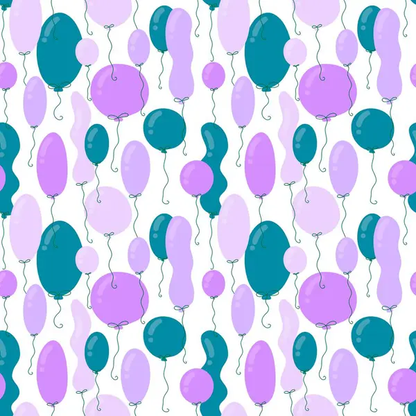 Birthday balloons seamless cartoon pattern for wrapping paper and fabrics and linens and kids clothes print and party accessories and festive packaging. High quality illustration