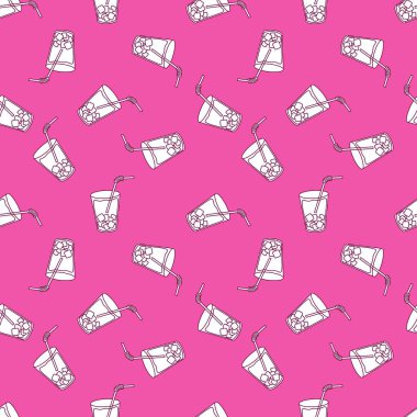 Yaz baskılı kokteyller kağıt, kumaş, çarşaf ve kıyafet baskısı ve parti aksesuarları için kusursuz buz kalıpları. Yüksek kaliteli illüstrasyon