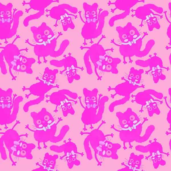 Suluboya kağıtlar, kumaşlar, çarşaflar, çocuk giysileri baskıları, parti aksesuarları ve şenlik ambalajları için kusursuz Cadılar Bayramı kedileri deseni oluşturur. Yüksek kaliteli illüstrasyon