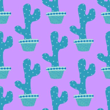 Kağıt, kumaş, çarşaf, tatil aksesuarları ve çocuk giysileri baskısı ve mayo tekstili için yaz çiçeksiz kaktüs deseni. Yüksek kaliteli illüstrasyon