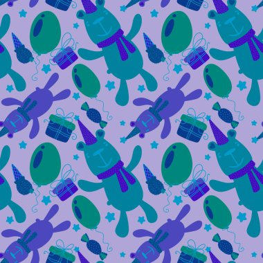 Doğumgünü çizgi filmlerindeki ayılar, balonlar hediye kutuları, kumaşlar, çarşaflar, çocuk resimleri ve parti aksesuarları için dondurma kalıpları. Yüksek kaliteli illüstrasyon