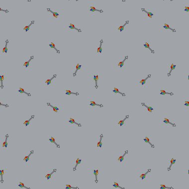 Gökkuşağı lgbt okları, kağıt, kumaş, çarşaf, giysi, tekstil ve parti aksesuarları için kusursuz sevgi dolu kalp kalıpları. Yüksek kaliteli illüstrasyon
