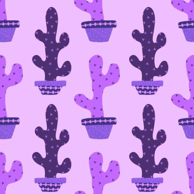 Kağıt, kumaş, çarşaf, tatil aksesuarları ve çocuk giysileri baskısı ve mayo tekstili için yaz çiçeksiz kaktüs deseni. Yüksek kaliteli illüstrasyon