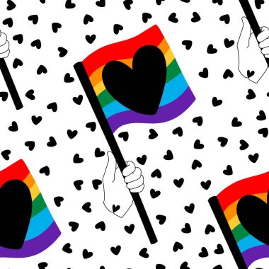 Lgbt, kağıt, kumaş, çarşaf, yaz baskısı, parti aksesuarları ve moda tekstil ürünleri için kusursuz bir gurur deseni oluşturuyor. Yüksek kaliteli illüstrasyon
