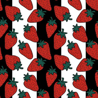 Kumaşlar, tekstil, ambalaj, hediyeler, kartlar, çarşaflar ve ambalaj kağıtları için meyvesiz çilek deseni.