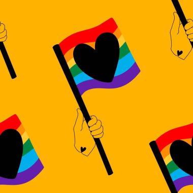 Lgbt, kağıt, kumaş, çarşaf, yaz baskısı, parti aksesuarları ve moda tekstil ürünleri için kusursuz bir gurur deseni oluşturuyor. Yüksek kaliteli illüstrasyon