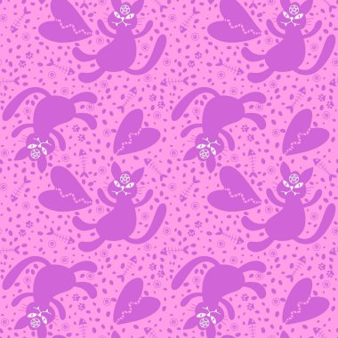 Çizgi filmlerdeki cadılar bayramı hayvanları, kağıt, kumaş, çarşaf ve çocuk giysileri baskısı, parti aksesuarları ve Ekim ambalajı için kusursuz kediler ve balık kemikleri desenleri. Yüksek kaliteli illüstrasyon