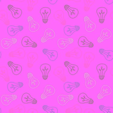 Çizgi film aydınlatma desenleri kağıt, kumaş, çarşaf, çocuk giysisi baskısı, parti aksesuarları ve okul defterleri için kusursuz ampuller. Yüksek kaliteli illüstrasyon
