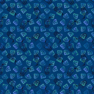 Karikatür elmasları ambalaj kağıdı, kumaş, çarşaf ve kıyafet baskısı, parti aksesuarları ve moda tekstili için kusursuz kokteyl desenleri. Yüksek kaliteli illüstrasyon