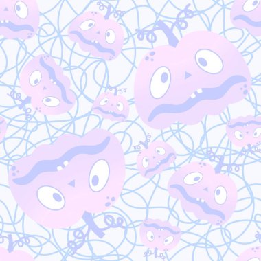 Karikatür sonbaharı sebzesiz Cadılar Bayramı balkabağı desenli kağıt, kumaş ve çocuk giysileri baskısı, moda tekstil ürünleri ve bayram ambalajı. Yüksek kaliteli illüstrasyon