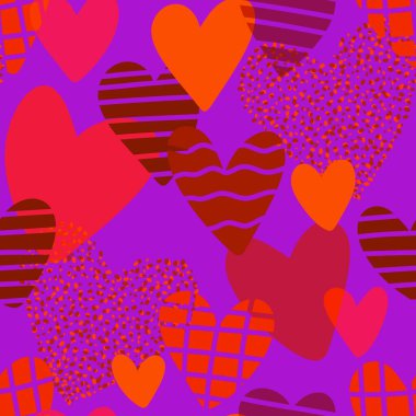 Sevgililer Günü 'nde kağıt, kumaş, çarşaf, çocuk giysisi baskısı, kutlama ambalajı ve parti aksesuarları için kusursuz bir desen. Yüksek kaliteli illüstrasyon