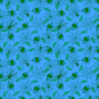 Çizgi film cadılar bayramı canavarlarının gözleri kağıt, kumaş, çarşaf, çocuk kıyafetleri ve parti aksesuarları için kusursuz sonbahar deseni. Yüksek kaliteli illüstrasyon