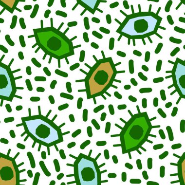 Çizgi film cadılar bayramı canavarlarının gözleri kağıt, kumaş, çarşaf, çocuk kıyafetleri ve parti aksesuarları için kusursuz sonbahar deseni. Yüksek kaliteli illüstrasyon