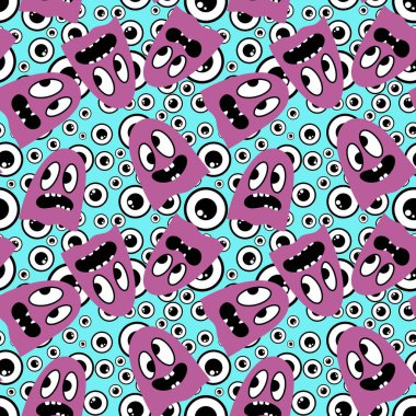 Cadılar Bayramı hayaletleri kağıt, kumaş, çarşaf ve çocuk giysileri baskısı, ambalaj ve şenlikli aksesuarlar için kusursuz çizgi film desenleri. Yüksek kaliteli illüstrasyon