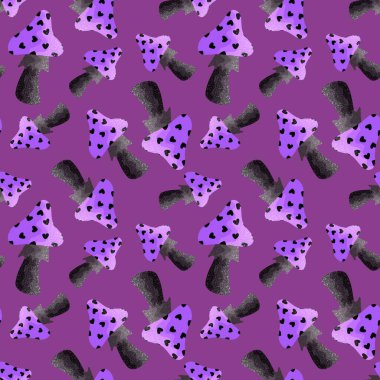 Çizgi sonbahar karikatürleri kağıt, kumaş, çarşaf ve çocuk giysileri tekstil ve parti aksesuarları için dikişsiz mantar desenleri. Yüksek kaliteli illüstrasyon