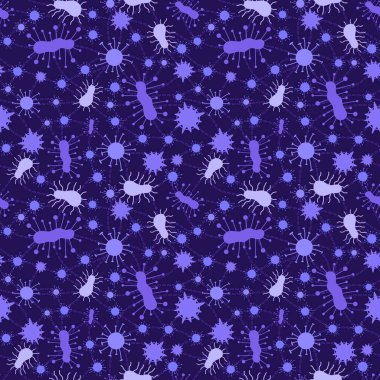 Kağıt, kumaş, çarşaf, doktor tekstil ve ambalaj için tıpsız bakteri deseni. Yüksek kaliteli illüstrasyon