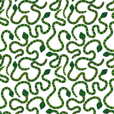 Yaz çizgi filmlerindeki kusursuz yılan desenli ambalaj kağıtları, kumaşlar, çarşaflar, çocuk giysileri baskısı ve yeni yıl, bayram ambalajları ve hayvanat bahçesi aksesuarları. Yüksek kaliteli illüstrasyon