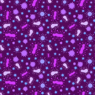 Kağıt, kumaş, çarşaf, doktor tekstil ve ambalaj için tıpsız bakteri deseni. Yüksek kaliteli illüstrasyon